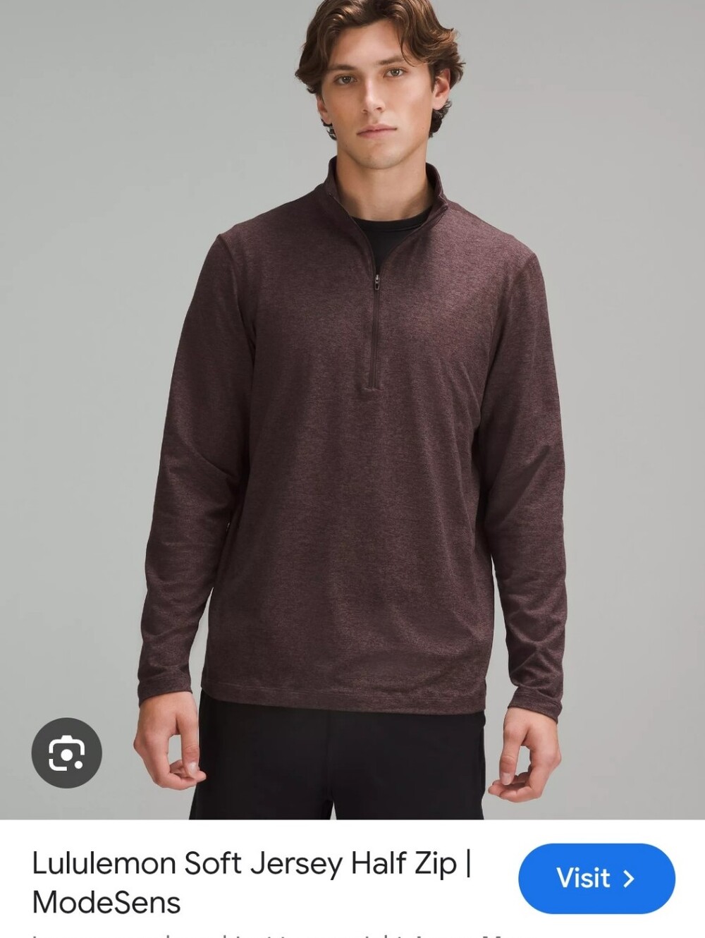 Lululemon Men's Half-Zip Pullover Soft Jersey - Brown  Size M
